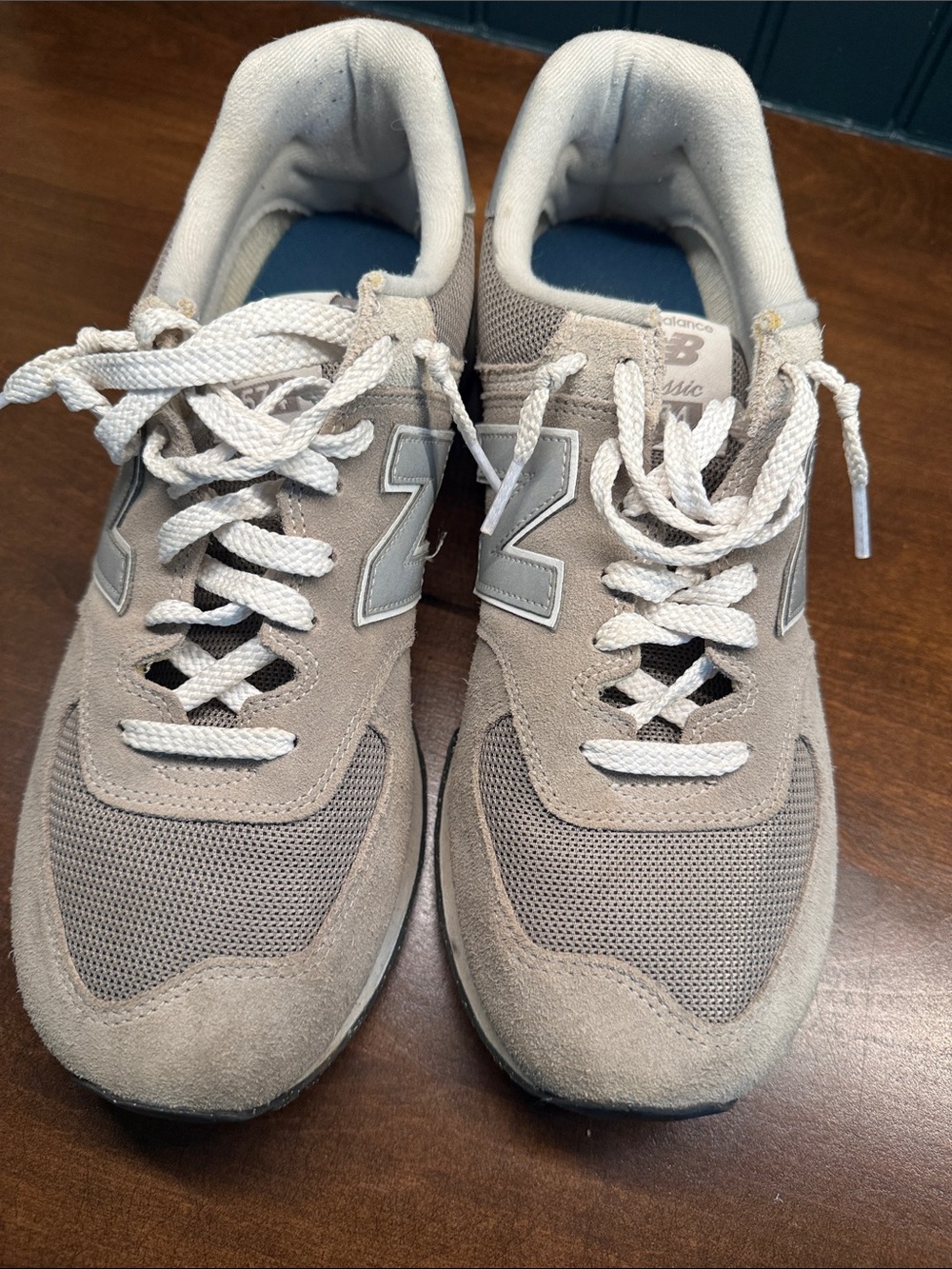 New Balance Gray Classic 574 Shoes / Sneakers - Picture 4 of 6